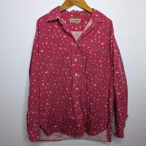 Vintage LL Bean Women's Button down Top M Floral Oversized Layering Cottagecore